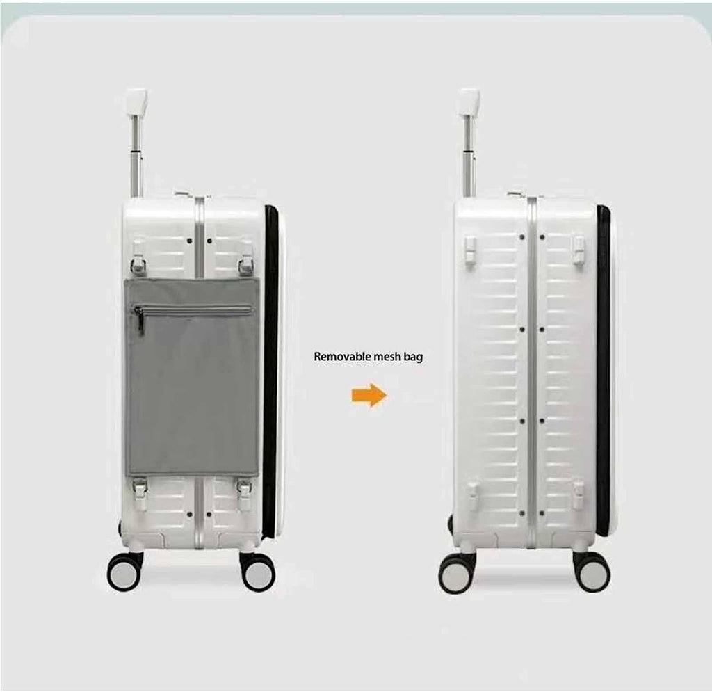 Wheeled Carry-On Suitcase with Detachable Side Bag