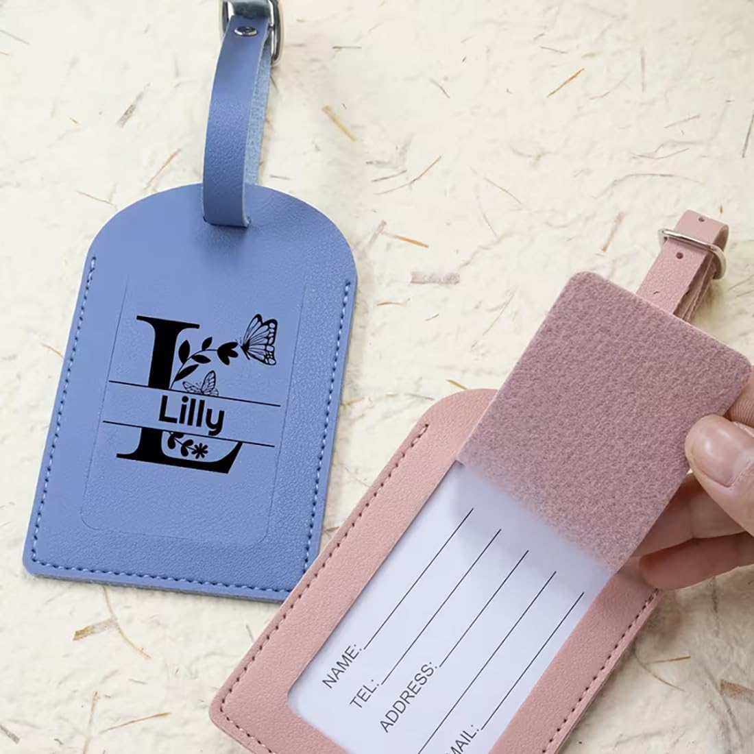 50-Piece Personalized Leather Luggage Tags