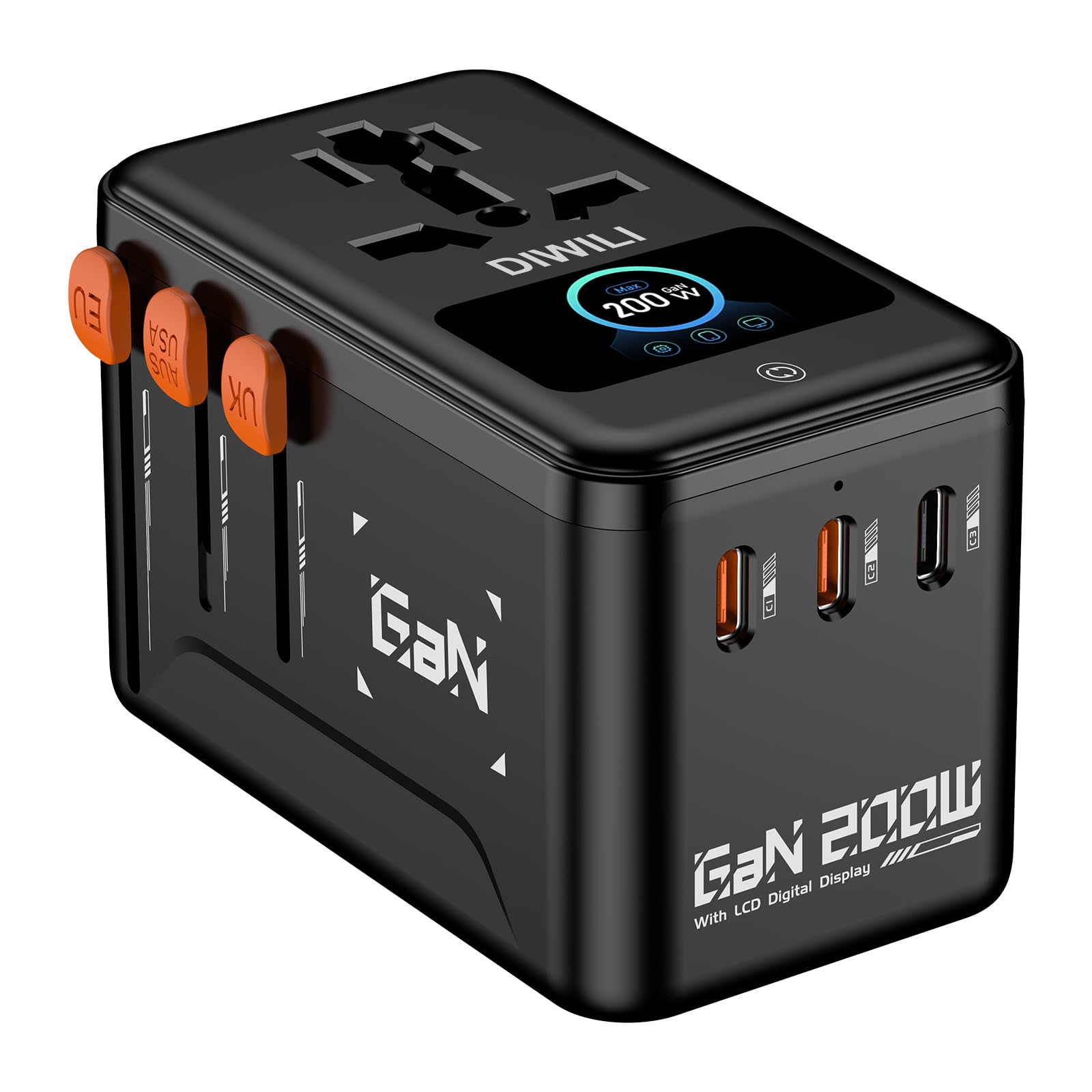 200W GaN Universal Travel Adapter