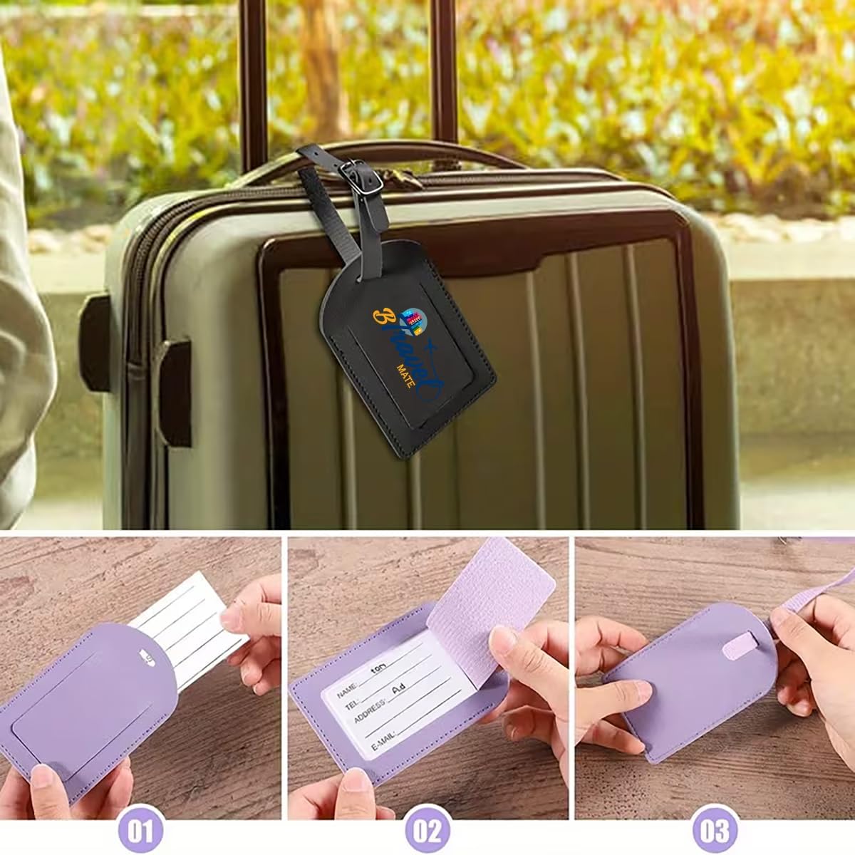 50-Piece Personalized Leather Luggage Tags