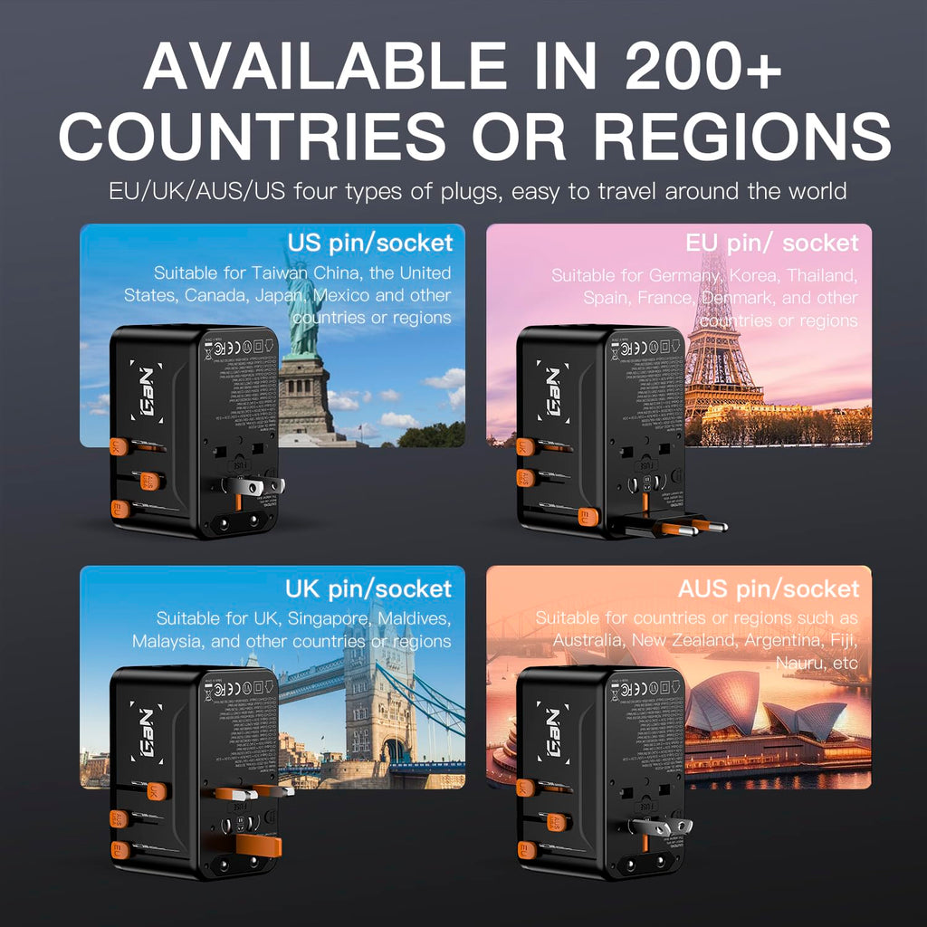 200W GaN Universal Travel Adapter