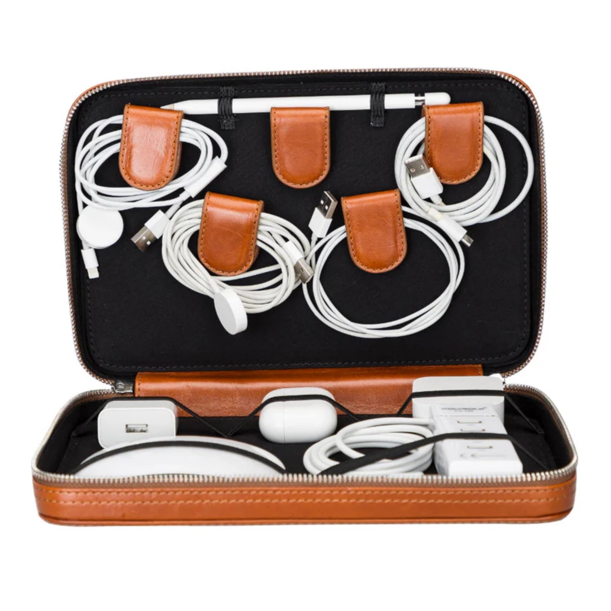 Full-Grain Leather Cable Organizer