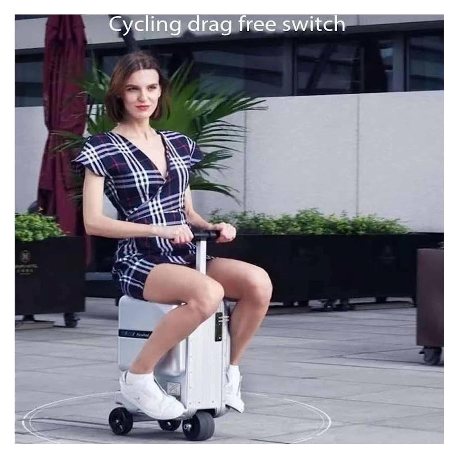 Smart Rideable Electric Suitcase with USB & LED
