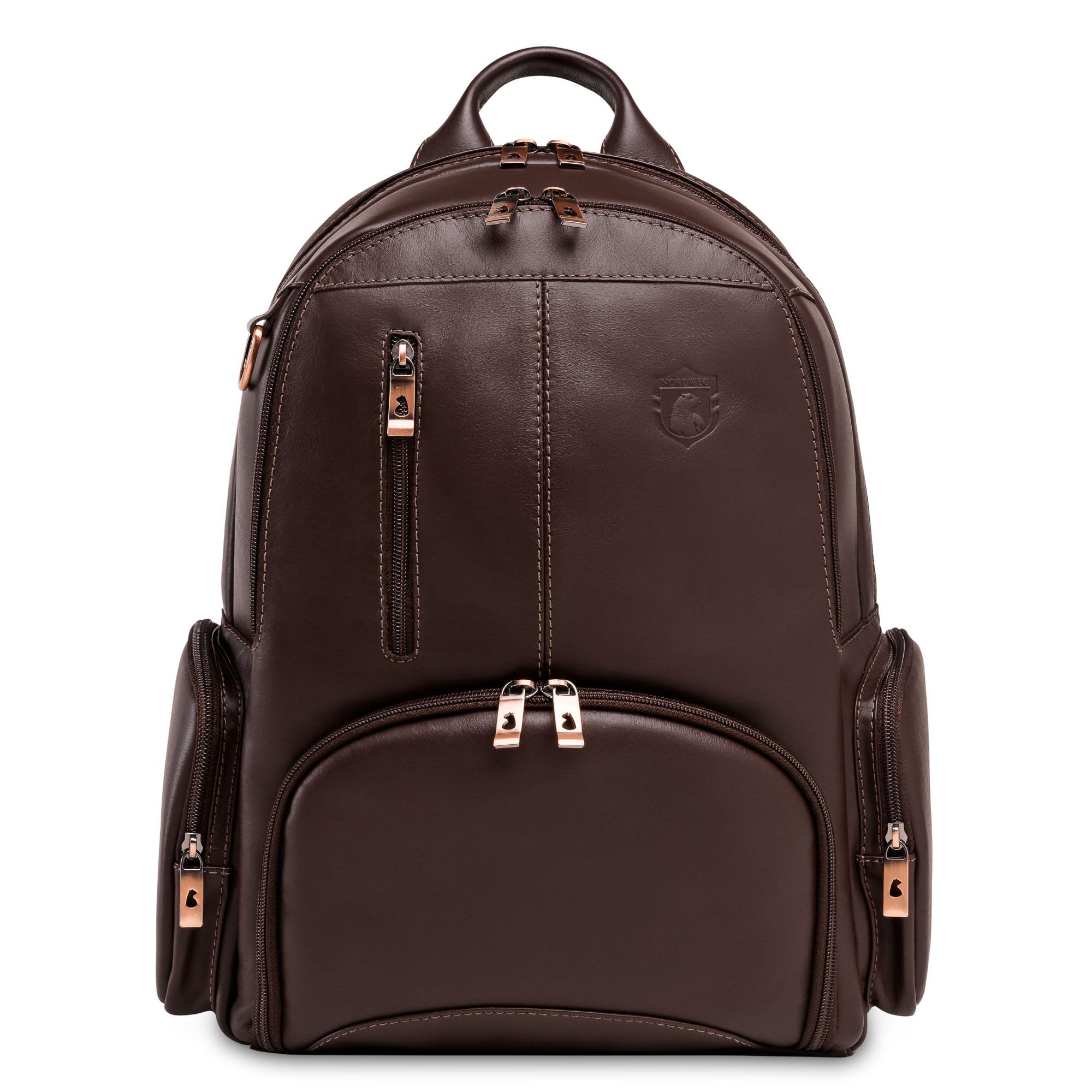 Full-Grain Leather Laptop Backpack