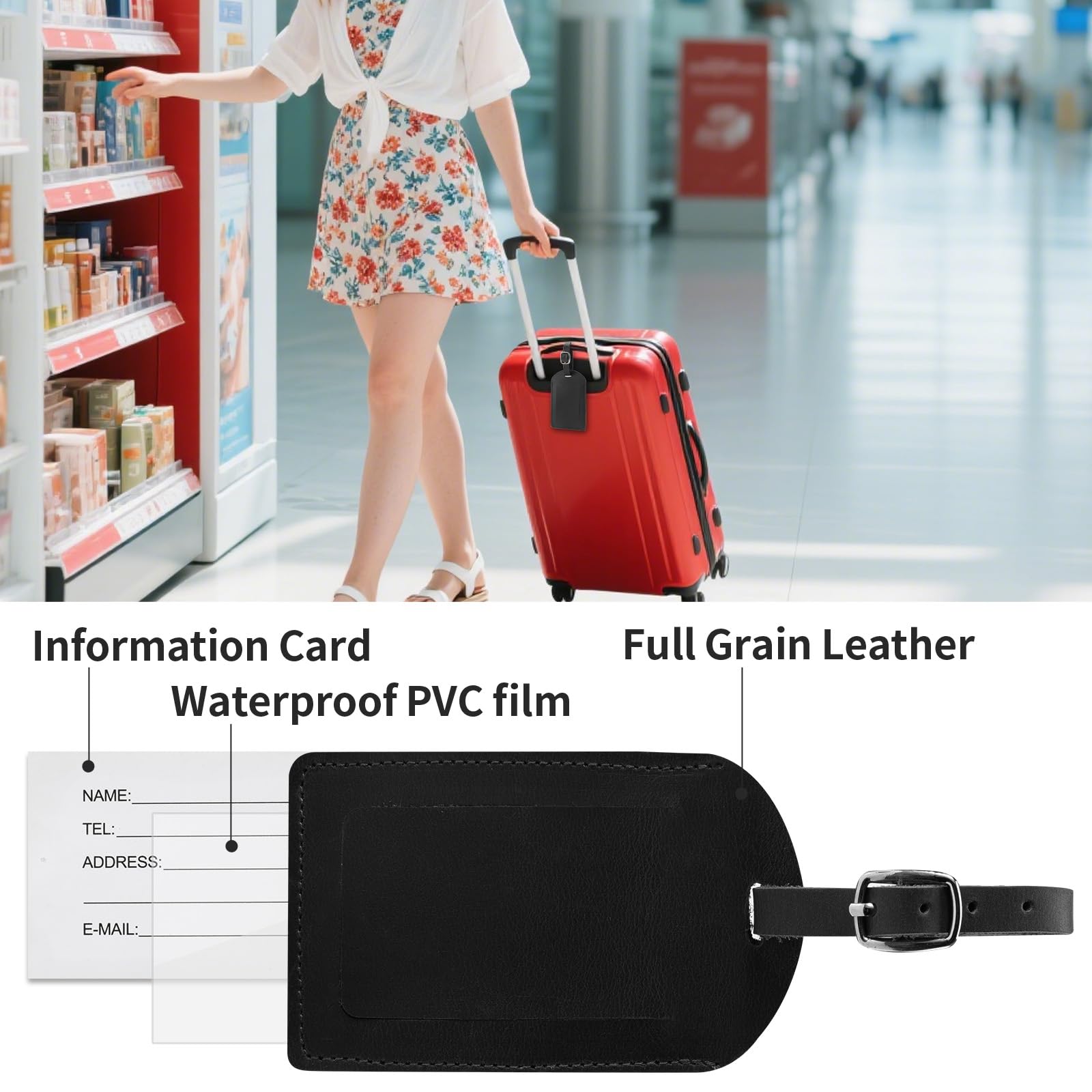 Genuine Leather Luggage Tag