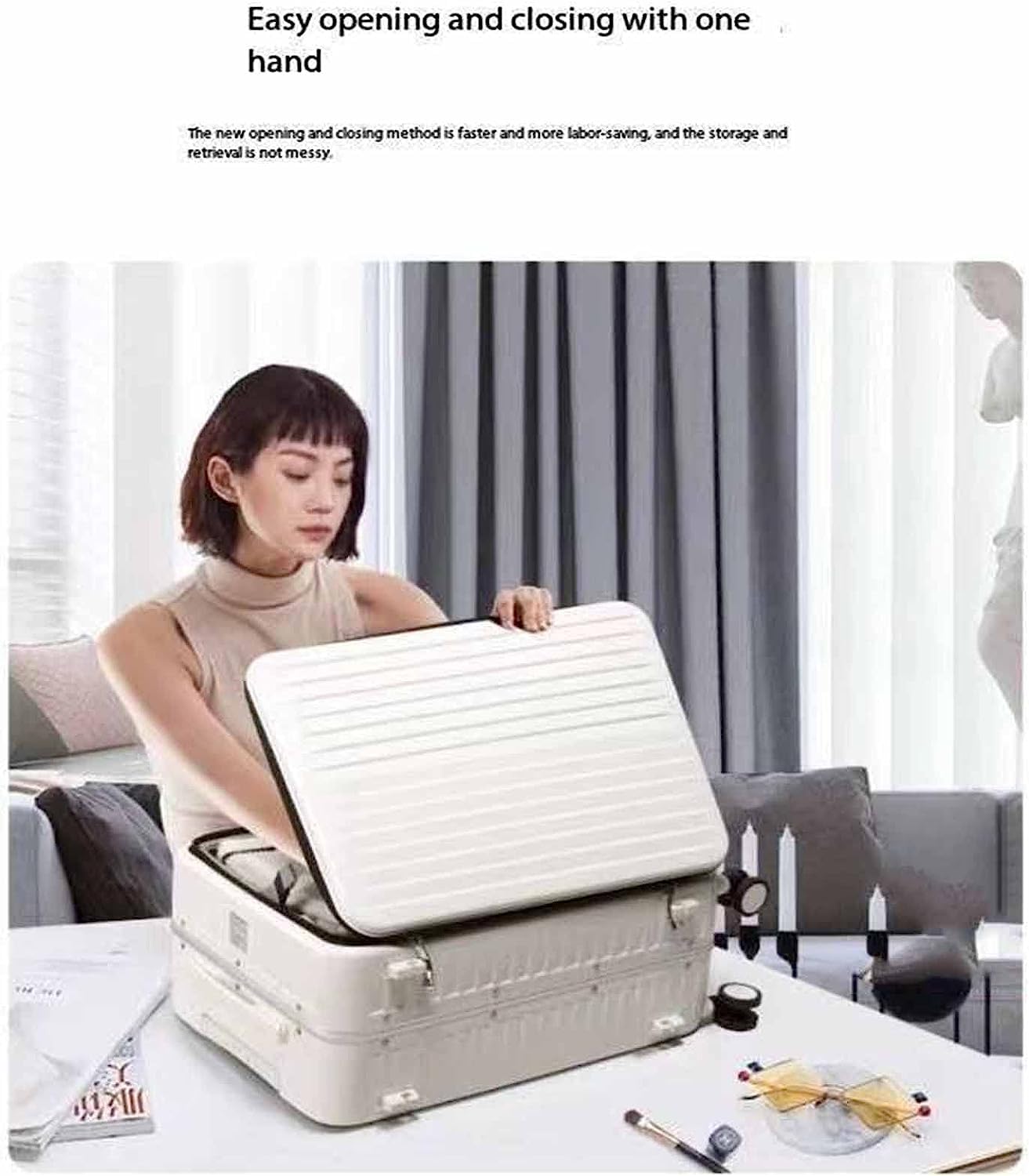 Wheeled Carry-On Suitcase with Detachable Side Bag