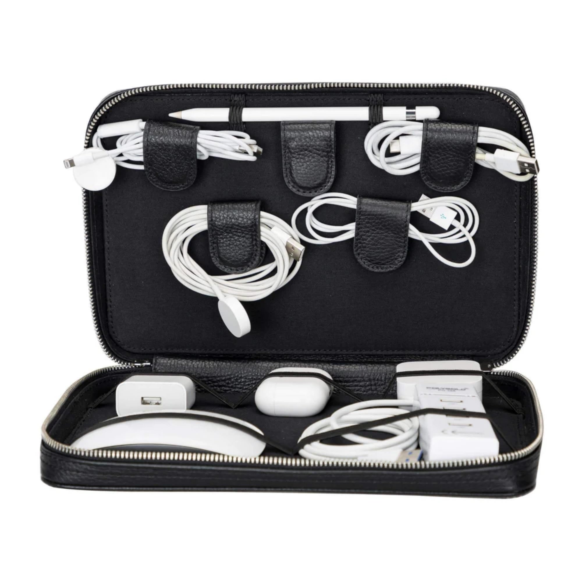 Full-Grain Leather Cable Organizer
