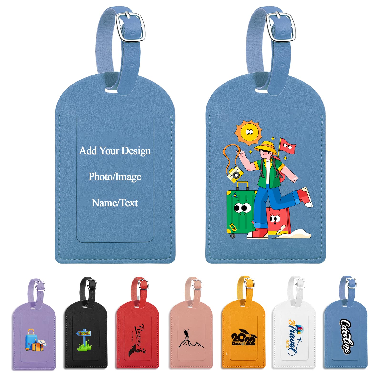 50-Piece Personalized Leather Luggage Tags