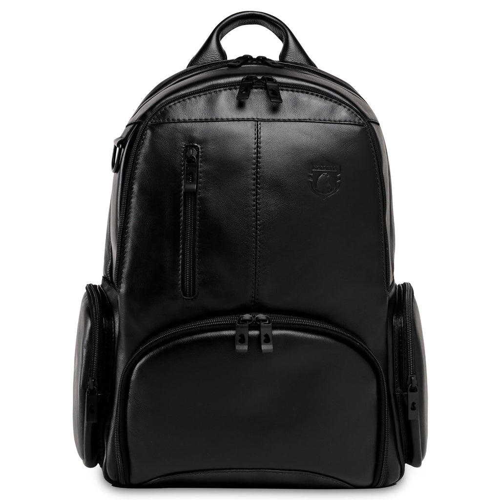 Full-Grain Leather Laptop Backpack