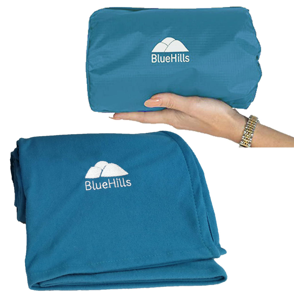 BlueHills Ultra Compact Travel Blanket Pillows for Airplane