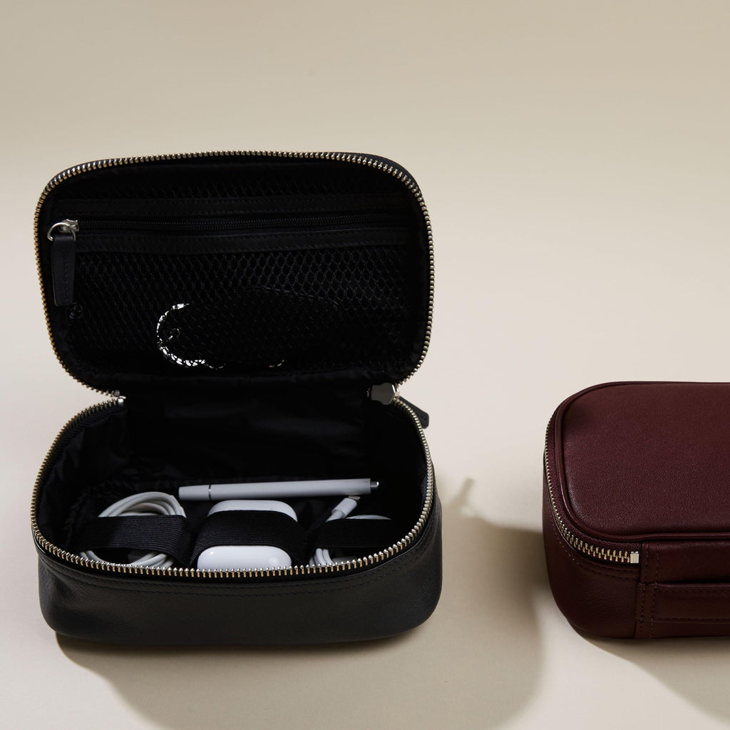 Leather Tech Organizer Bag