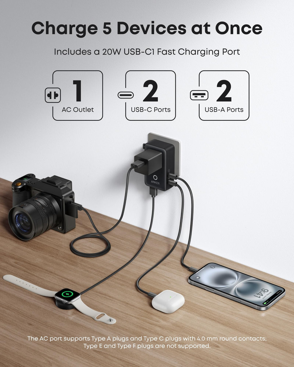5-Port Universal Travel Adapter