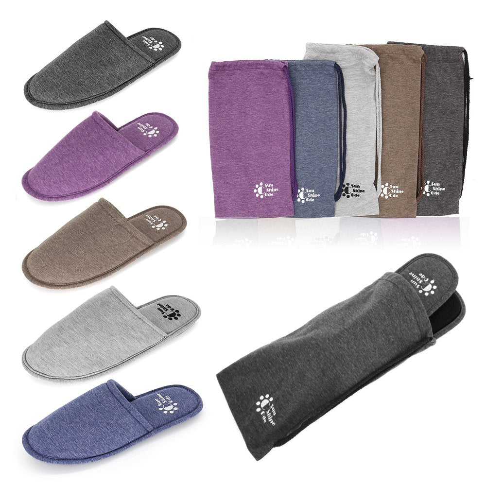 Memory Foam Travel Slippers with Bag