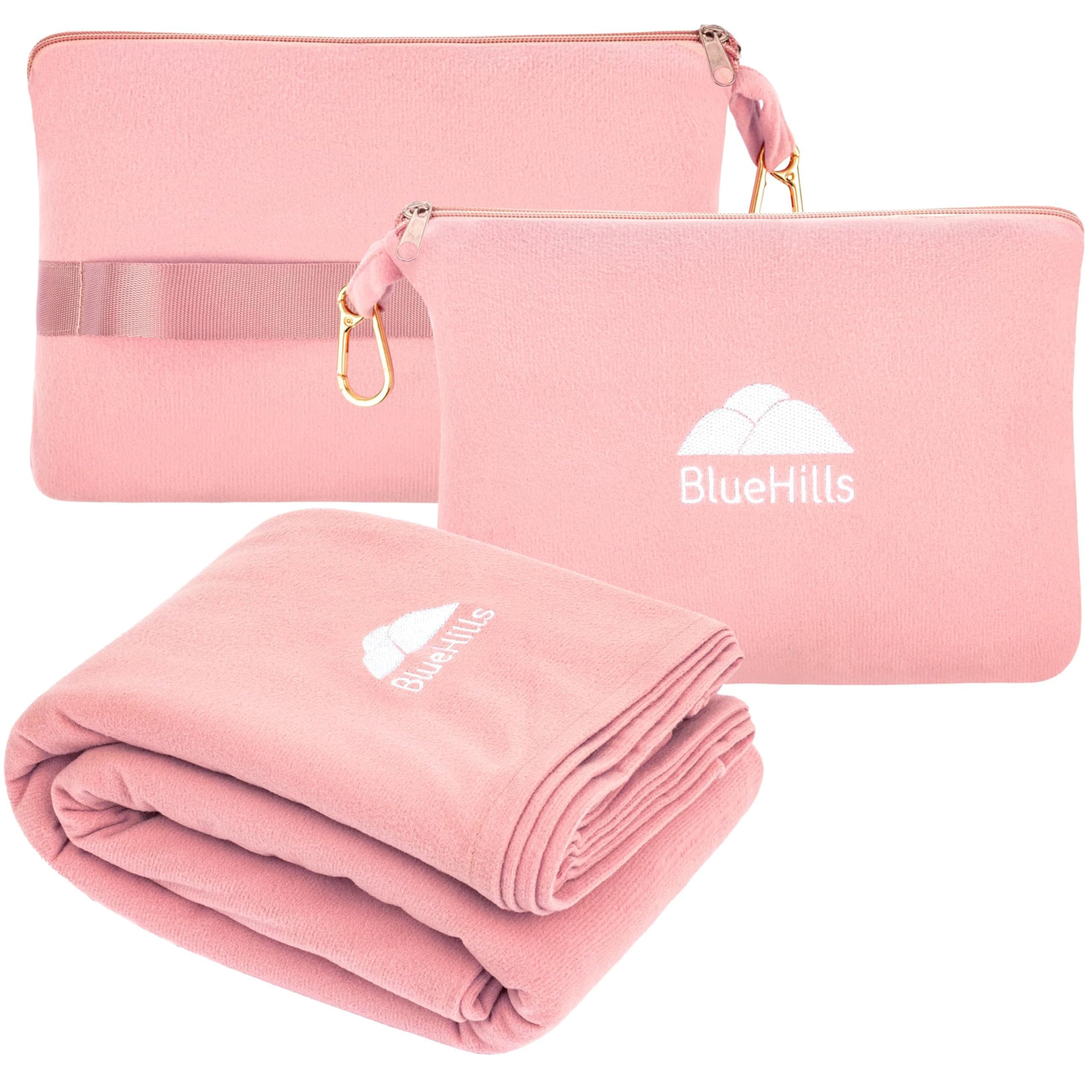 BlueHills Ultra Compact Travel Blanket Pillows for Airplane