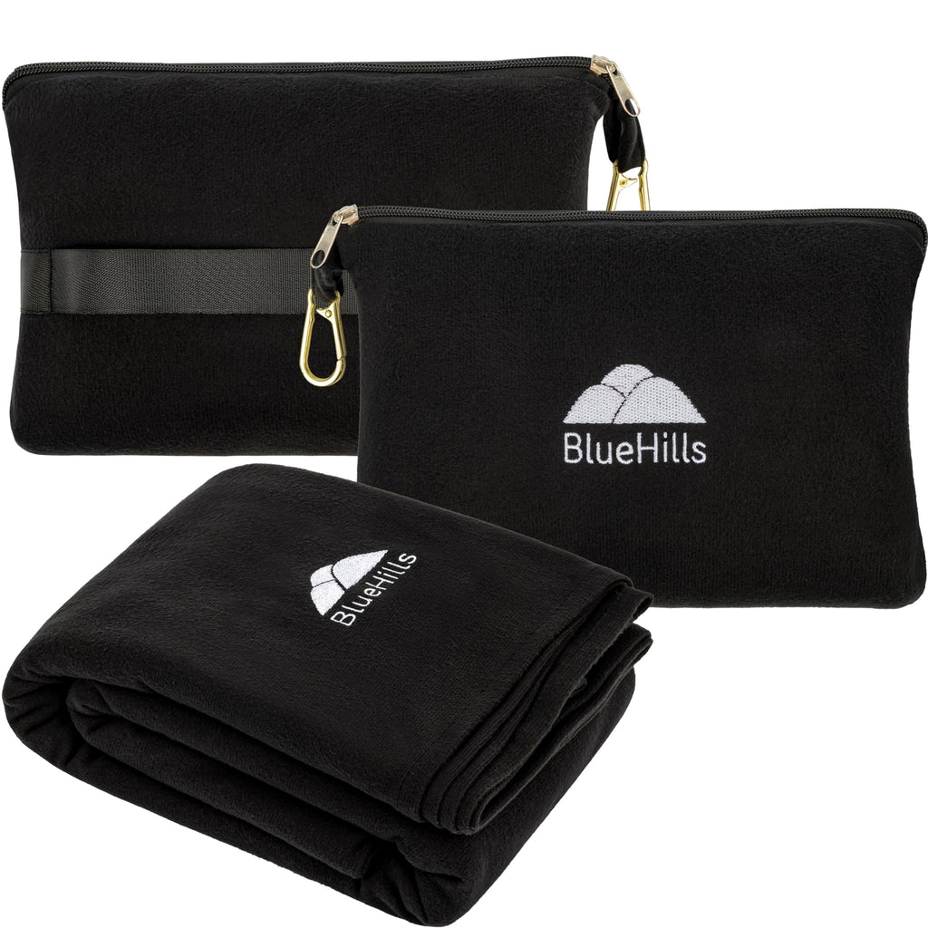 BlueHills Ultra Compact Travel Blanket Pillows for Airplane