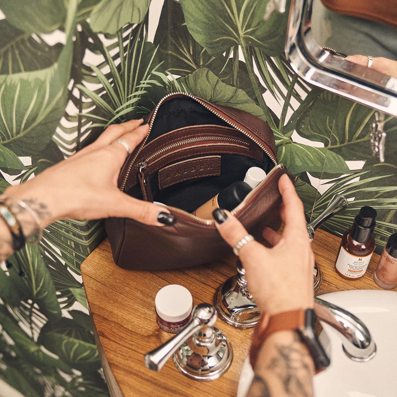 Leather Tech Organizer Pouch