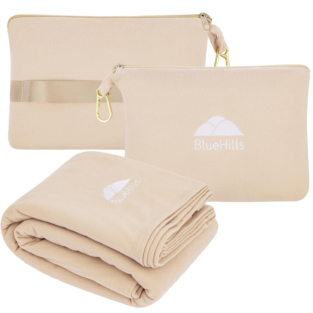 BlueHills Ultra Compact Travel Blanket Pillows for Airplane