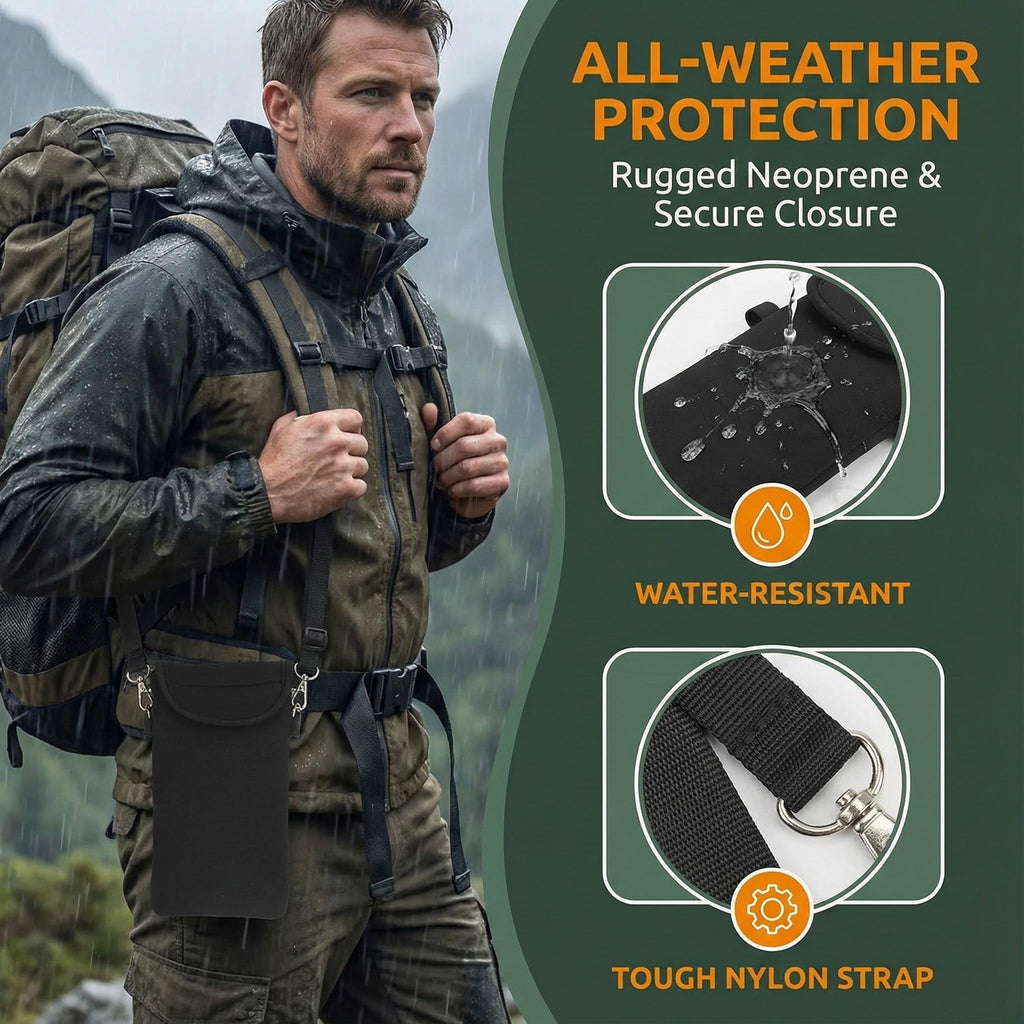 Neoprene Phone Pouch with Neck Strap