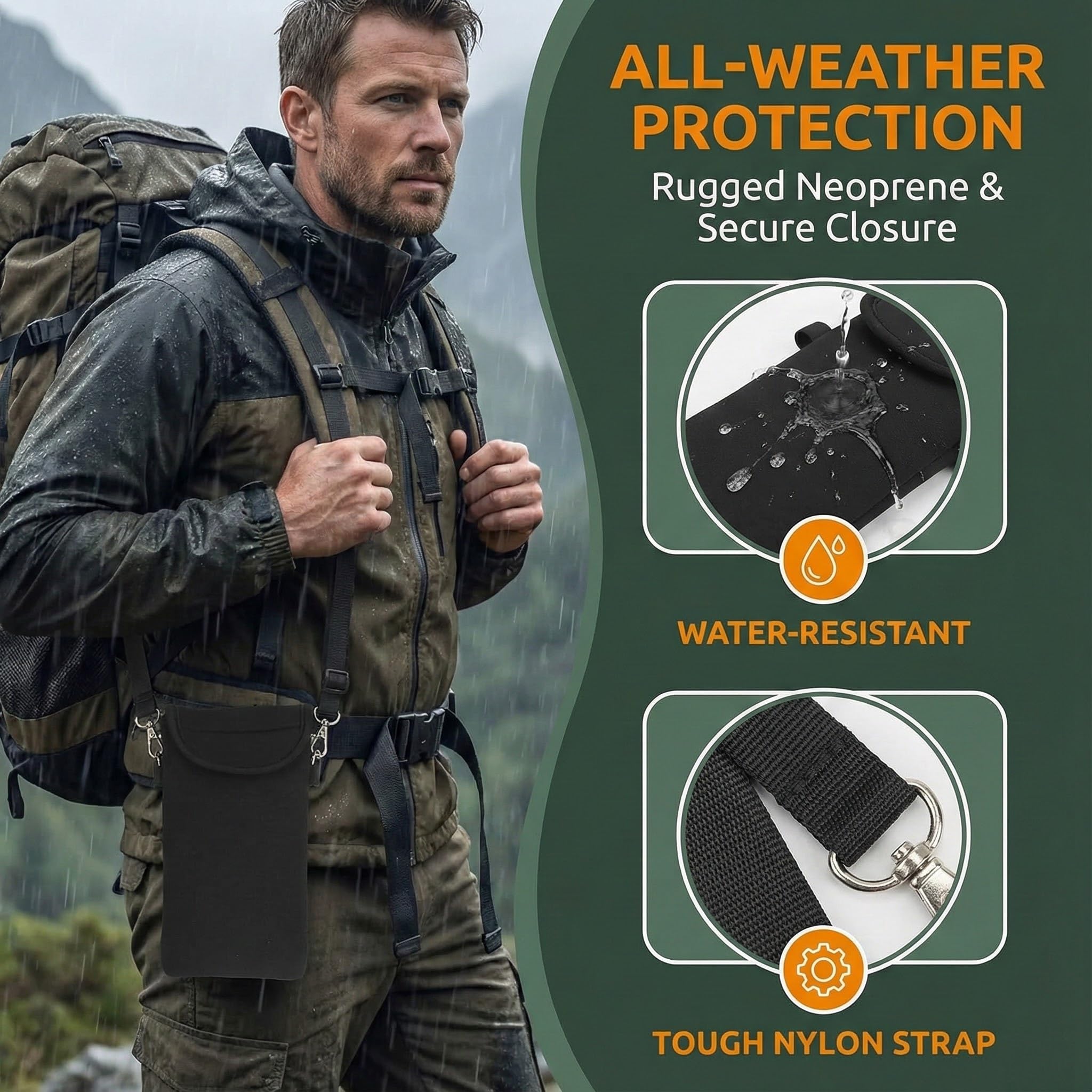Neoprene Phone Pouch with Neck Strap