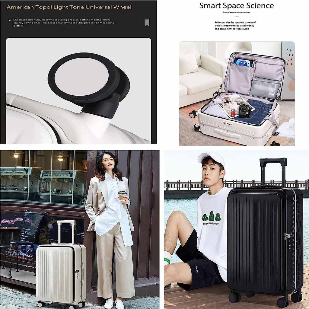 Wheeled Carry-On Suitcase with Detachable Side Bag