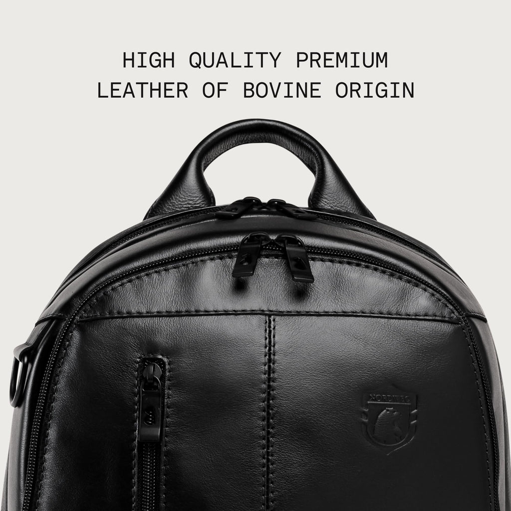 Full-Grain Leather Laptop Backpack