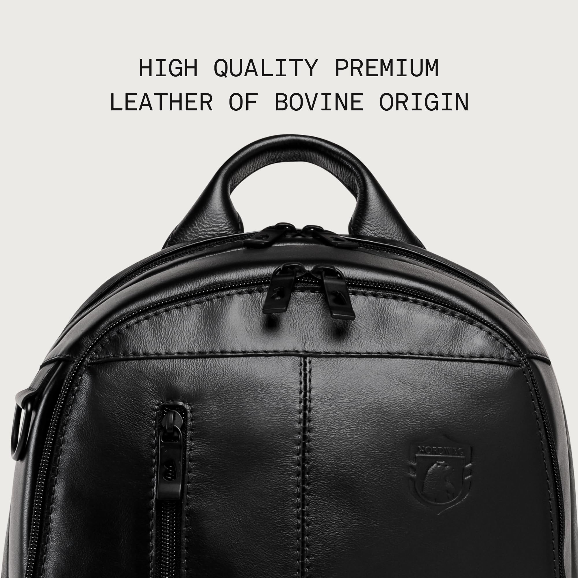 Full-Grain Leather Laptop Backpack