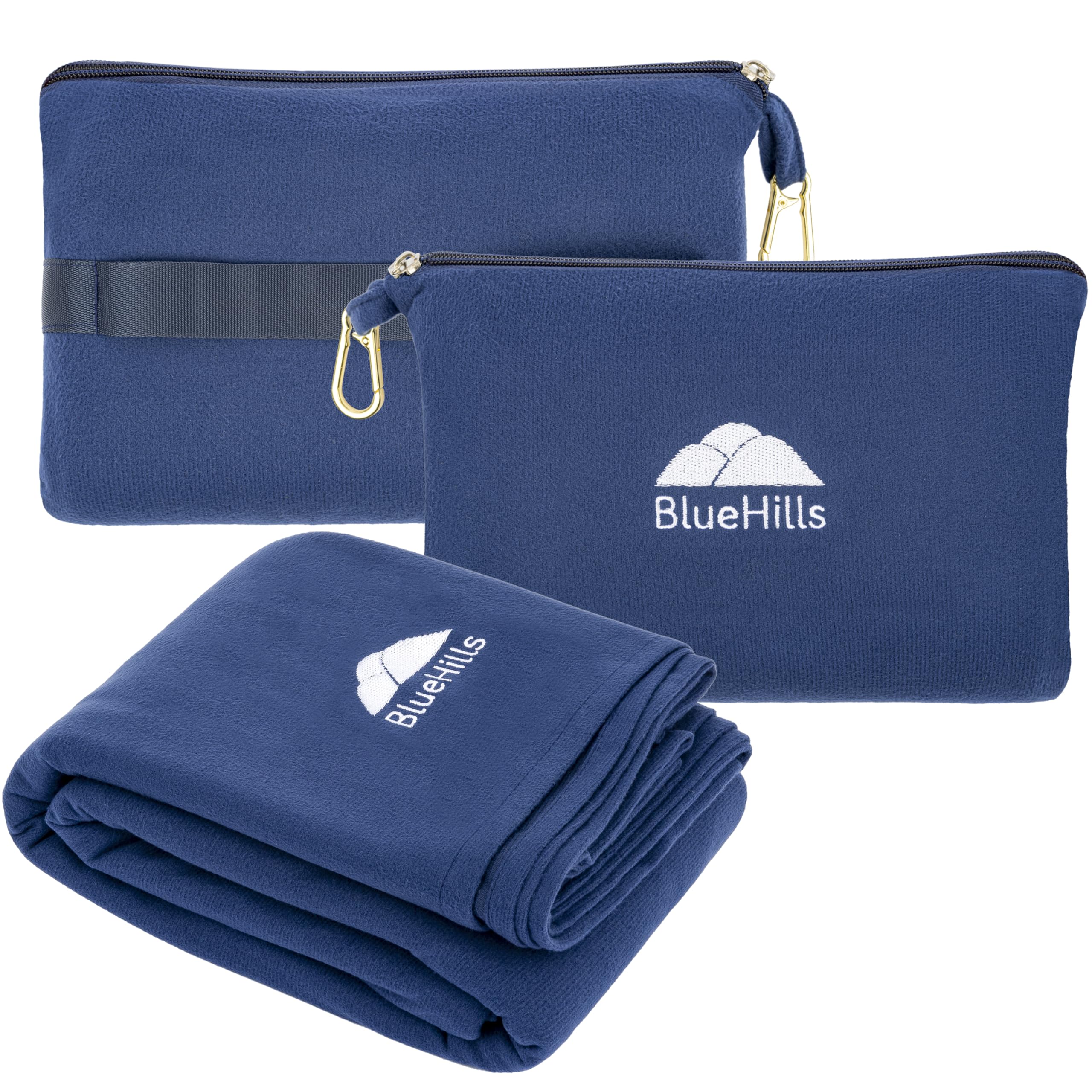 BlueHills Ultra Compact Travel Blanket Pillows for Airplane