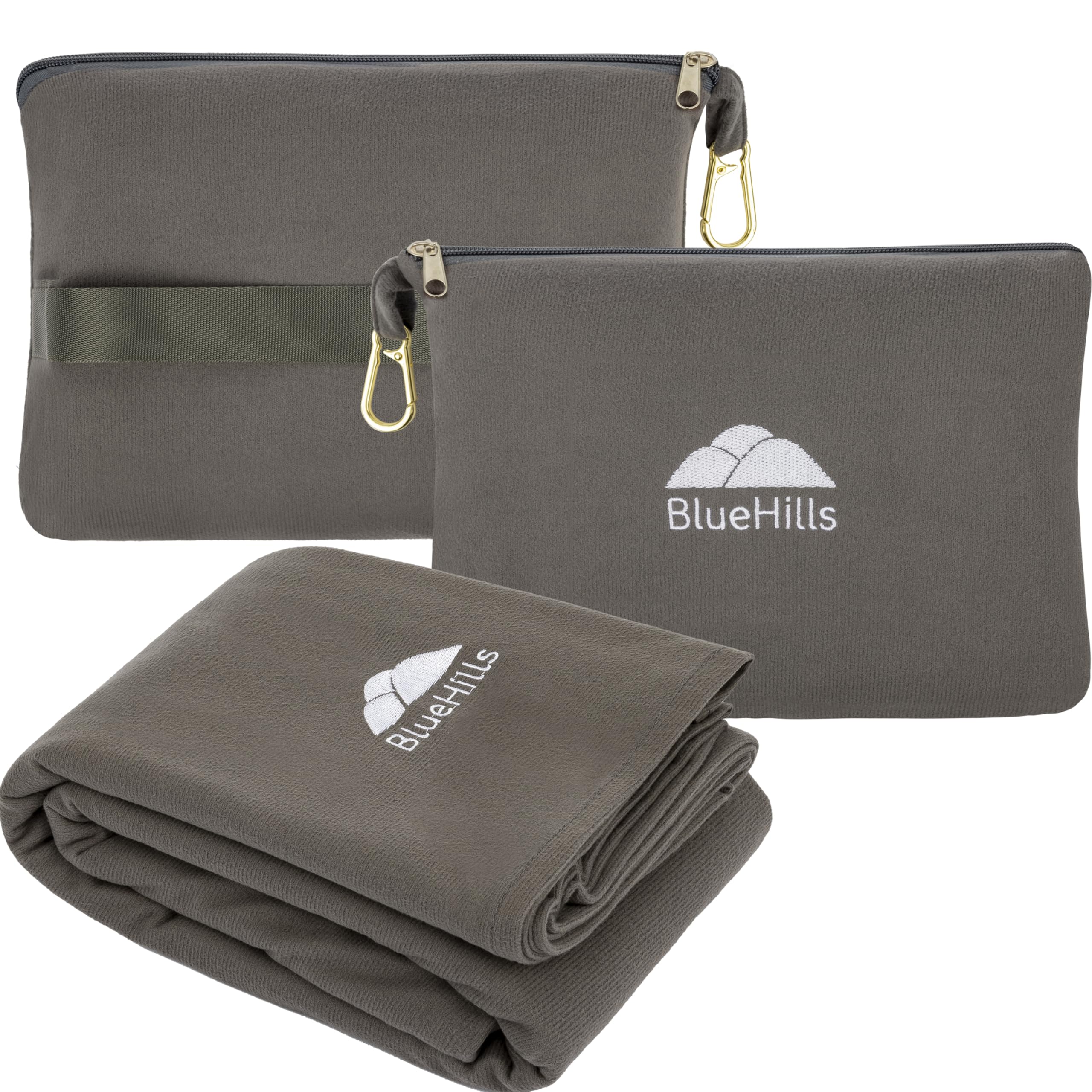 BlueHills Ultra Compact Travel Blanket Pillows for Airplane