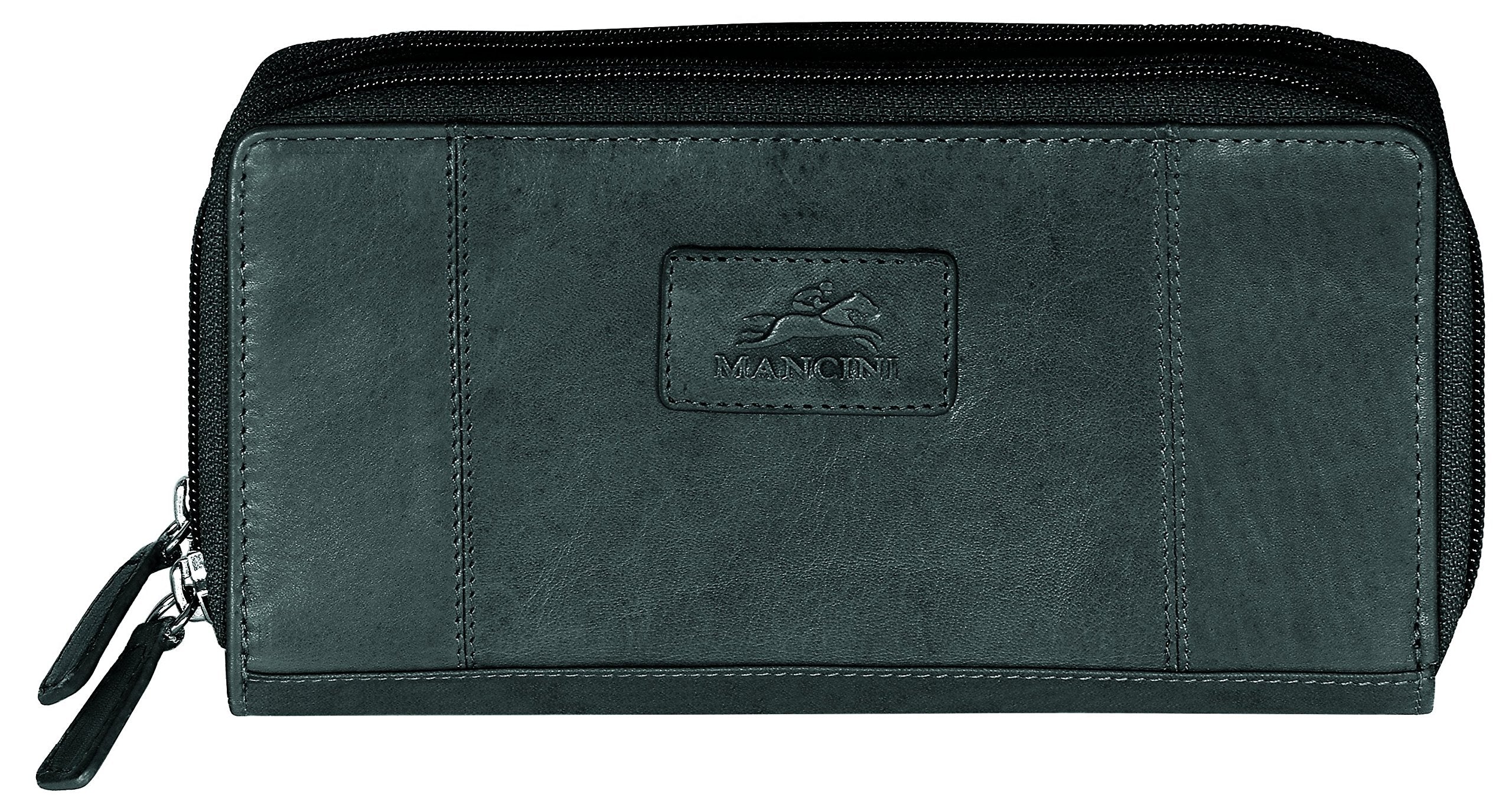 Mancini Leather Goods Casablanca Collection: Ladies’ RFID Double Zipper Clutch